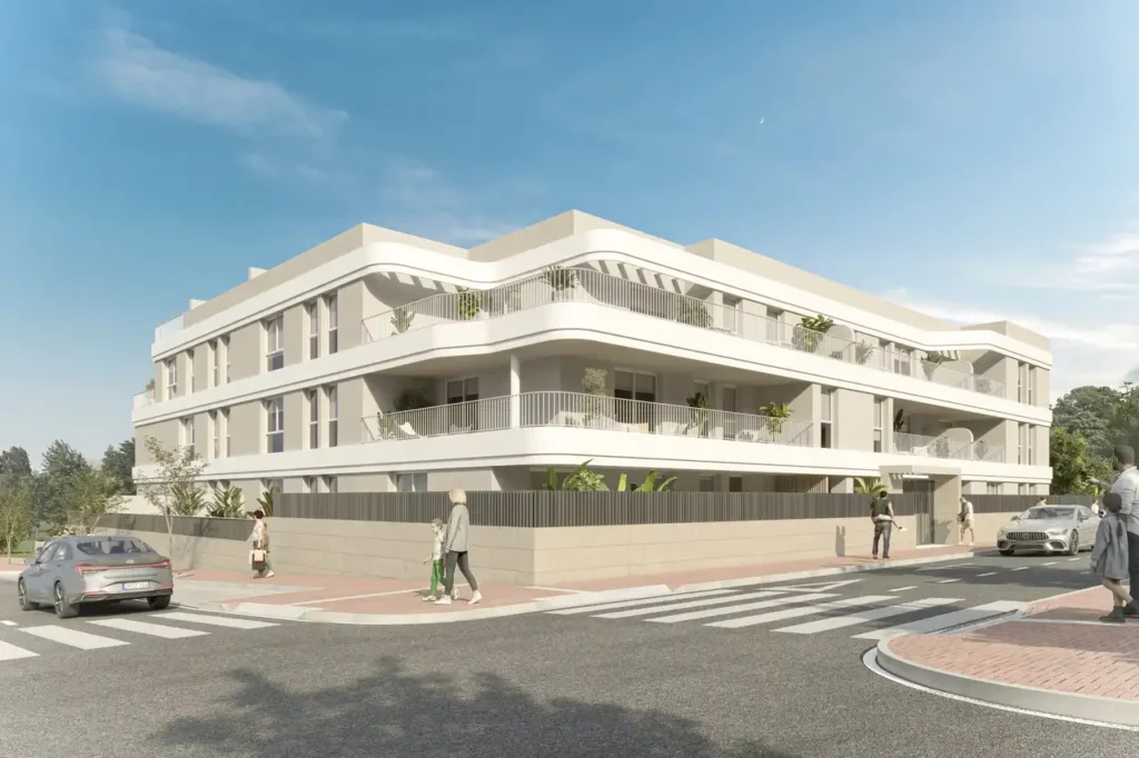 Render exterior calle - Promoción Estepona La Boladilla